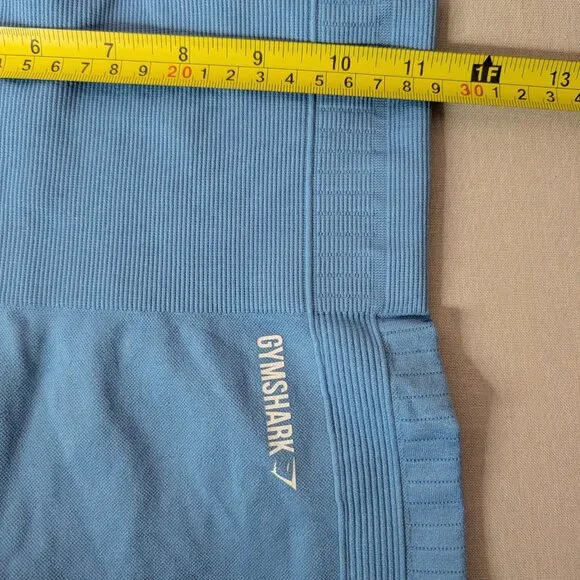 GYMSHARK Leggings Women Small Blue Energy Crop High Waisted Athletic Workout - Picture 2 of 8